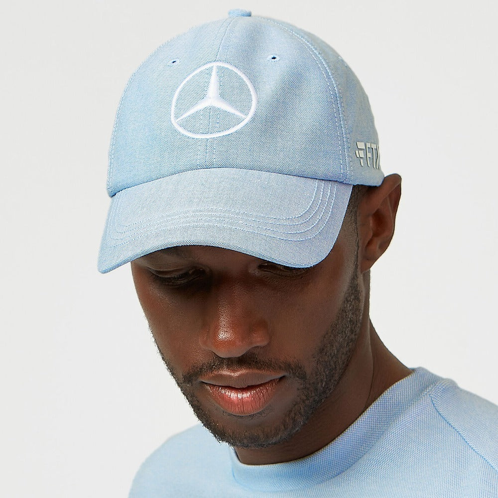 Mercedes AMG Petronas F1 2022 Team Special Edition Silverstone George Russell Cap with Buttons - Blue