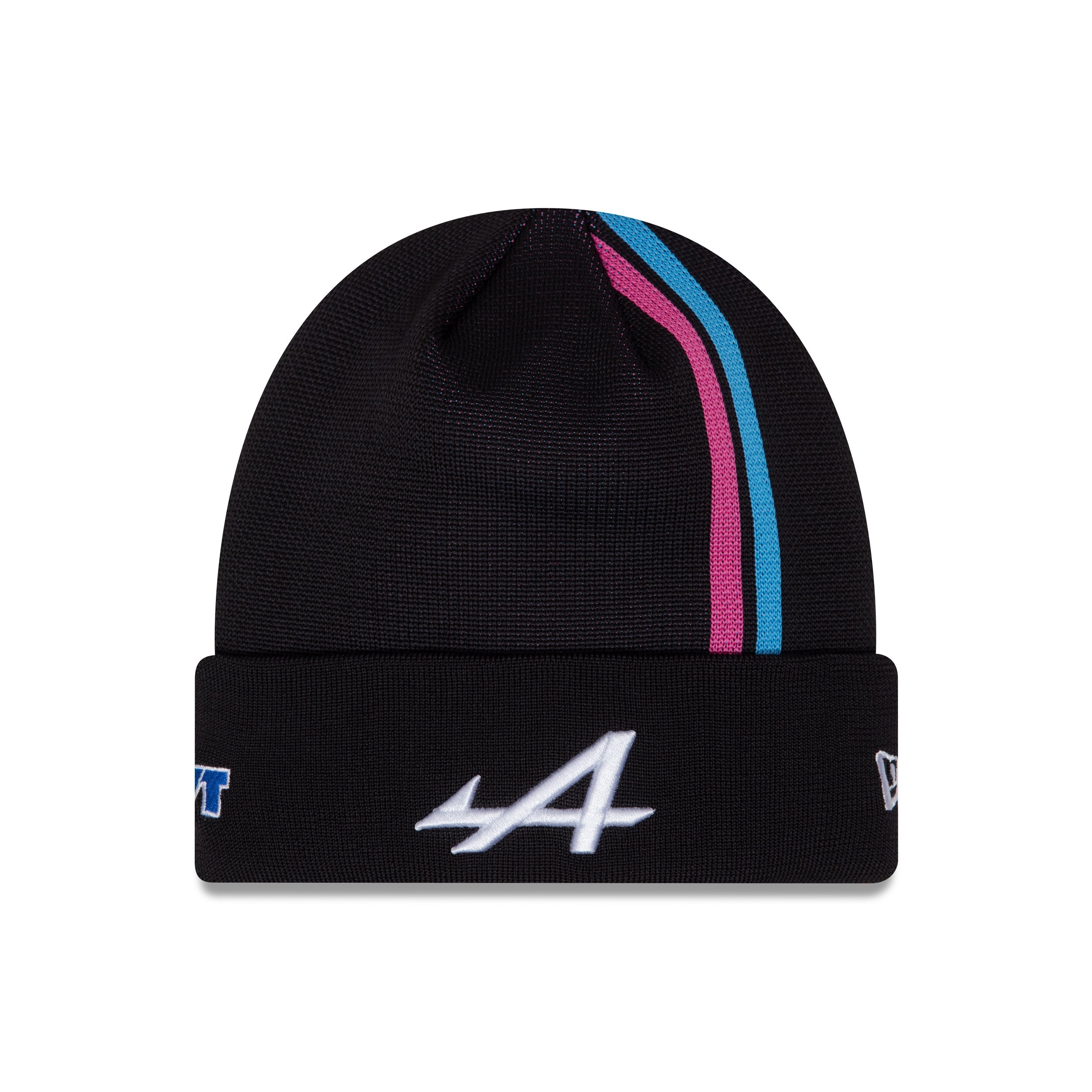 Alpine F1 Striped Knit Beanie Adults - Black